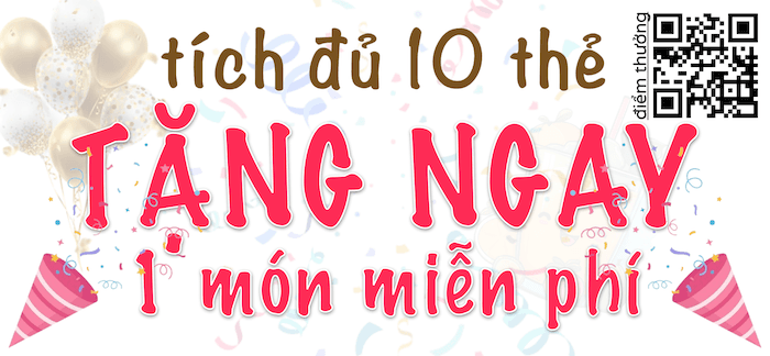 Loại thẻ tích điểm Mi Nhon có giá trị 1,500đ khi đổi thưởng và được nhận khi mua Món có giá trị từ 15,000đ